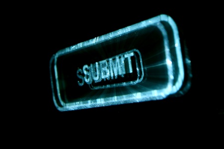 Abstract submit neon button in dark Stock Photo
