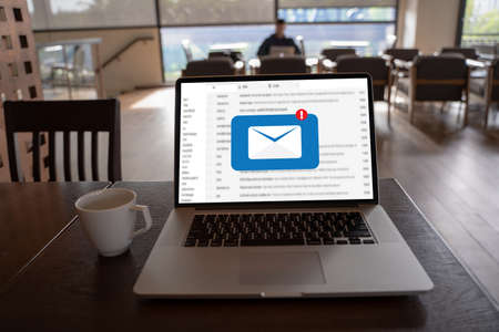 Mail communication connection message to mailing contacts phone global letters concept