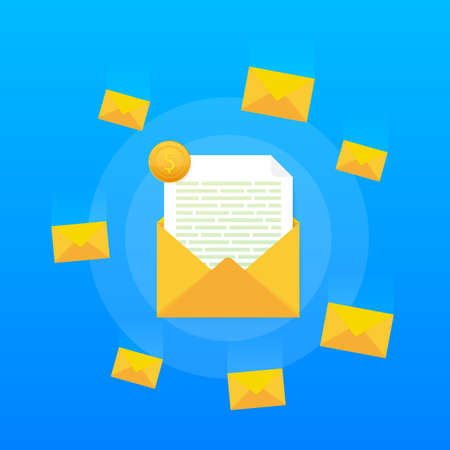 Email marketing newsletter marketing email subscription vector stock illustration