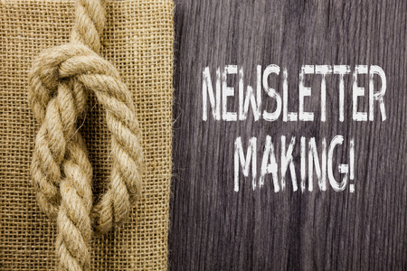 Text sign showing newsletter making business photo showcasing printed report containing news or activities of a business Stock Photo