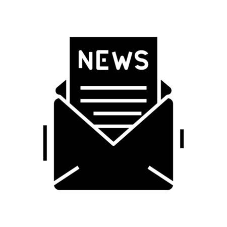 Newletter black icon concept illustration vector flat symbol glyph sign Stock Photo