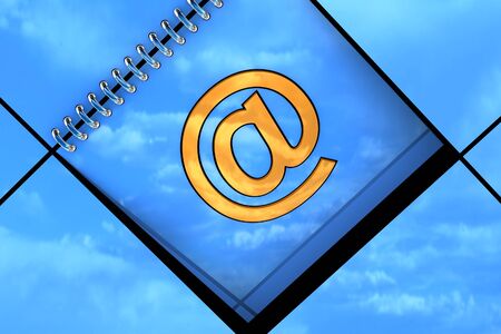 Blue background with email symbol available for background Stock Photo