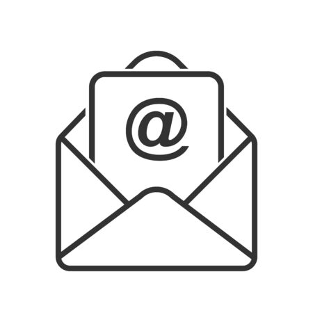 Simple vector mail icon stock design isolated on a white background for websites and apps empty outline Stock Photo