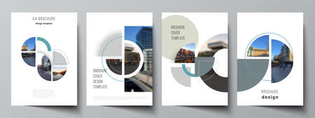 Vector layout of a4 cover mockups design templates for brochure flyer layout booklet cover design book brochure cover background with circle round banners corporate business concept template