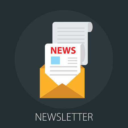 Vector illustration of media news and newspaper with newsletter information and news article concept Stock Photo