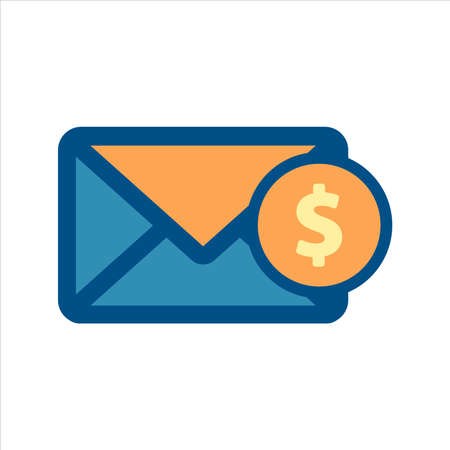 Message icon vector message with money icon flat design style icon vector concept