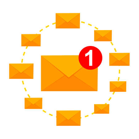 Email marketing concept receive and sending email vector illustration isolated on white background flat design