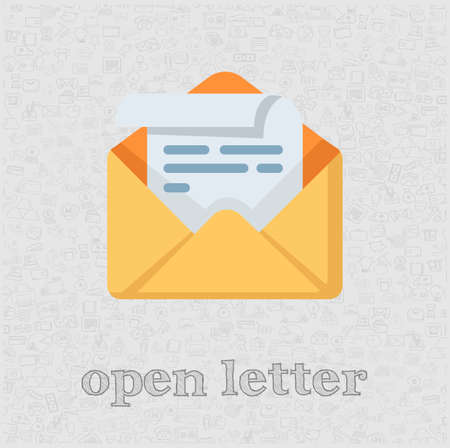Letter envelope isolated vector flat illustration open mail design element for illustration Vector Illustration