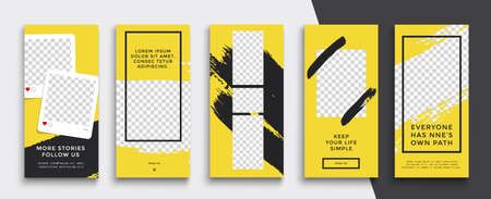 Trendy editable stories template design for social media