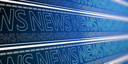 Abstract glowing blue breaking news pattern backdrop headline communication and global world concept 3d rendering Stock Photo