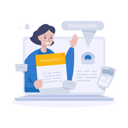 Flat design sign up newsletter subscription concept