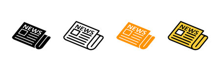 Newspaper icon set vector news paper sign and symbolign Vector Illustration