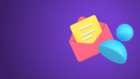 Simple 3d icon open envelope with newsletter and human member user skittle pin vector isometric illustration abstract new message alert incoming email letter from person chat dialogue social networks Stock Photo