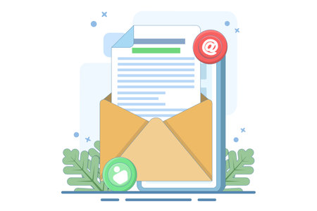 Open envelope concept with letter flat illustration of email marketing online business strategy advertising email newsletter sending messages marketing materials flat vector