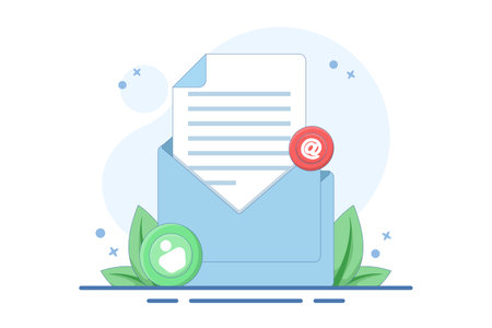 Open envelope concept with letter flat illustration of email marketing online business strategy advertising email newsletter sending messages marketing materials flat vector
