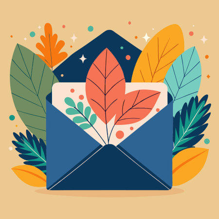 Enchanting card concealed within foliage envelope