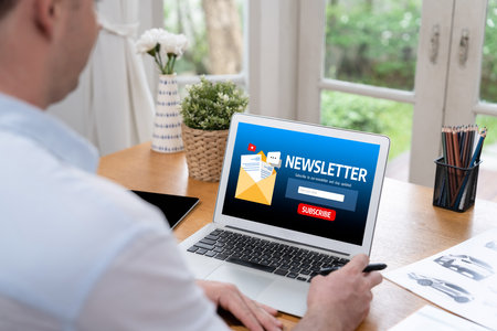 Newsletter signup page on computer for customer to subscribe brisk newsletter update information to subscriber