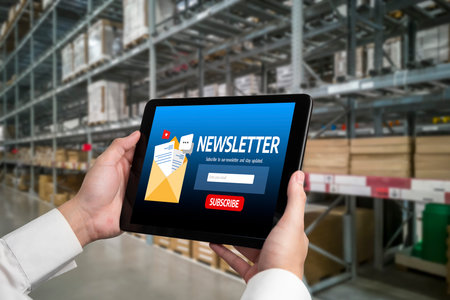 Newsletter signup page on computer for customer to subscribe snugly newsletter update information to subscriber