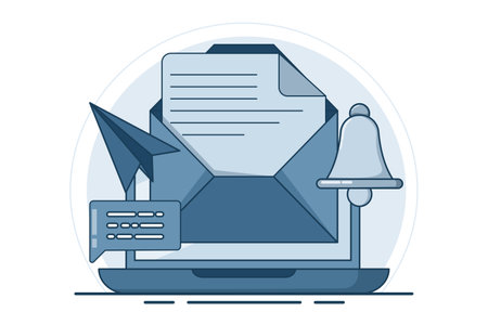 Newsletter subscription concept email service with correspondence delivery alerts and bells email newsletter notifications marketing announcements digital communications