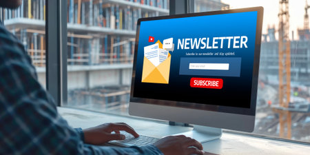Newsletter signup page on computer for customer to subscribe brisk newsletter update information to subscriber