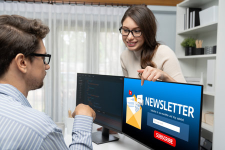 Newsletter signup page on computer for customer to subscribe brisk newsletter update information to subscriber
