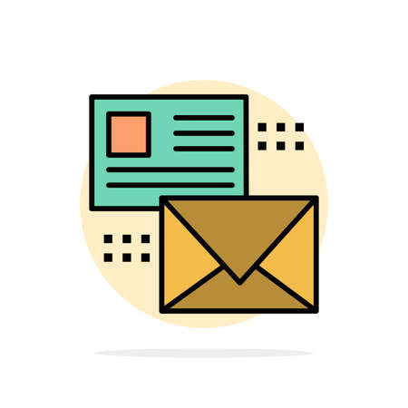 Mailing conversation emails list mail abstract circle background flat color icon