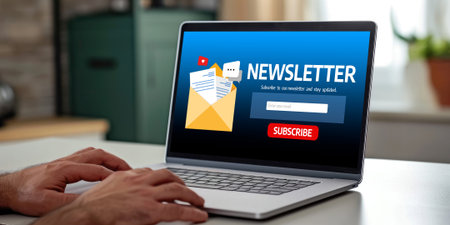Newsletter signup page on computer for customer to subscribe brisk newsletter update information to subscriber