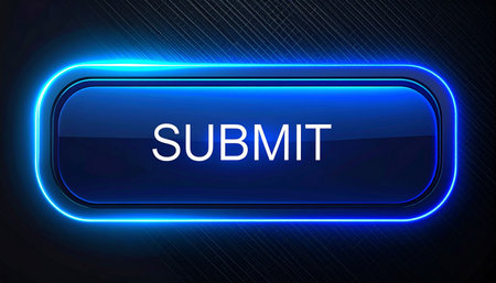 Illustration depicting a button with a subcutaneous concept blue Stock Photo