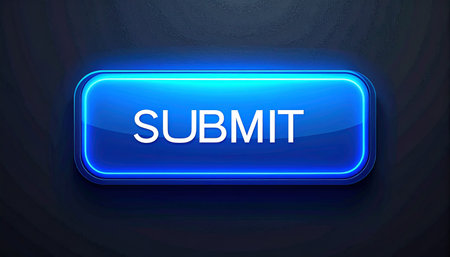 Blue web button with word summit on dark background vector illustration Stock Photo