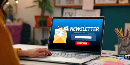 Newsletter signup page on computer for customer to subscribe brisk newsletter update information to subscriber