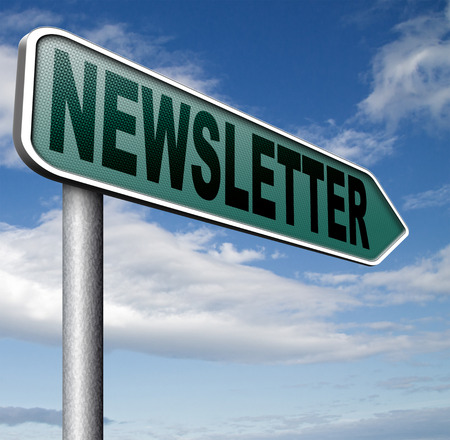 Newsletter with latest hot and breaking news icon button or road sign illustration