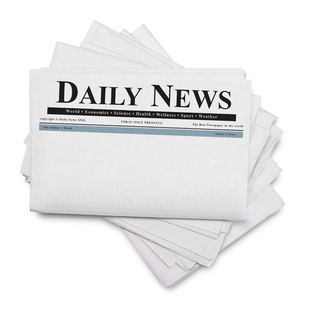 Daily news newspaper isolated on white Stock Photo