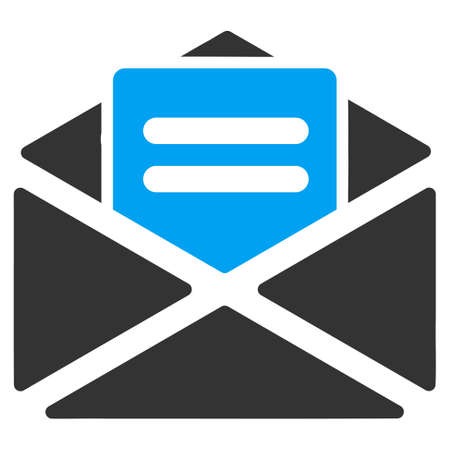 Open mail icon from business bicolor set vector style is bicolor flat symbol blue and gray colors rounded angles white background