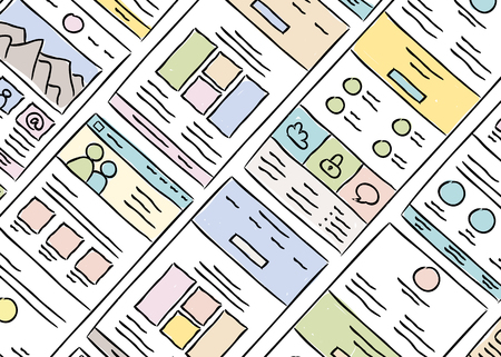 Hand drawn website layouts doodle style design