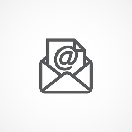 Gray email icon on white background