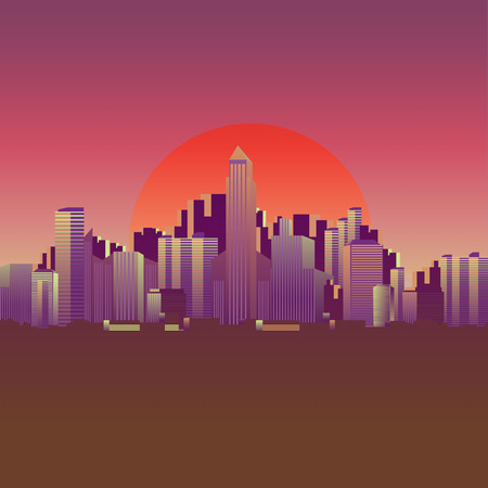Simple City skyline - Vector Illustration