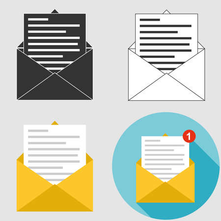 Set of envelopes flat design vector illustration vector