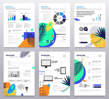 Presentation booklet set of modern vector abstract templates Stock Photo