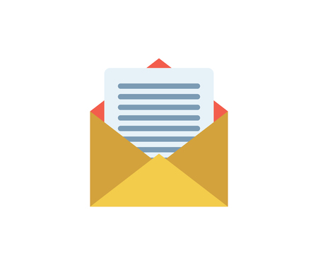 Mail icon vector illustration in flat minimalist style